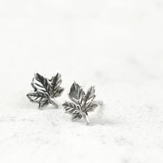 Sterling Silver Maple leaf earrings small studs Nature | Etsy Pine Cone Jewelry, Silver Maple Leaf, Earrings Nature, Daily Jewelry, Nature Inspired Jewelry, Inspired Jewelry, Sterling Silver Studs, Leaf Earrings, Handmade Sterling Silver