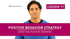 a man is standing in front of a white background with the words positive behavior strategy