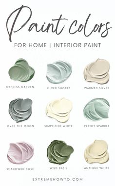 the different shades of paint that are used to create this color scheme for home decor