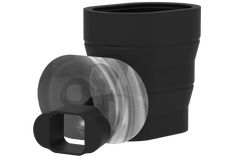 a black tumbler cup with the lid open next to it's holder and cover