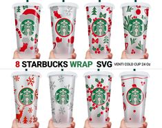 starbucks christmas cup wrapper svg bundle 8 designs available for purchase in the usa