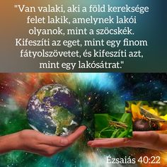 two hands holding the earth in front of a colorful background with words written below it