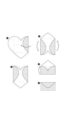 how to make an origami heart with paper - step by step instructions for