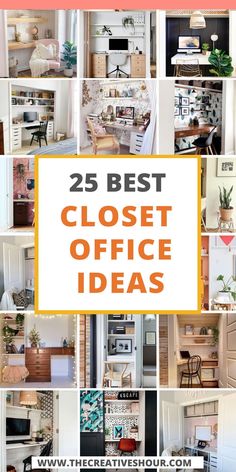 Transform your small walk-in closet into a stunning office with these 25 closet office ideas. Discover creative solutions for organizing small spaces, using filing cabinets for storage, and even DIY setups to make the most of your bedroom or coat closet. Whether you're creating a workspace from a tiny nook or optimizing storage, these ideas are perfect for maximizing function and style in any home office setup. Save now for ultimate organization inspiration!