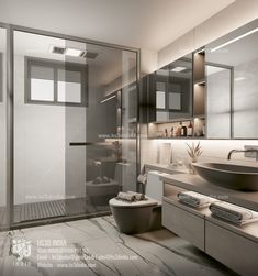 #glassdoorbathroom #3dvisualization #beautifulbathroom #bathroomideas #ensuiteinspiration #mirrorlove Creative Bathroom Design, Glass Door Bathroom, Creative Bathroom