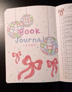 the book journal is open to show its contents and date for each month in which it has been written