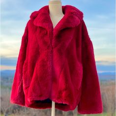 Dvf Faux Fur Teddy Coat Women’s Size S Red Previously Owned-Excellent-Like New Condition Lined Pockets Dry-Cleaned And Ready To Ship Cheers! Red Fuzzy Jacket, Red Fur Coat With Faux Fur Trim For Fall, Red Faux Fur Coat For Fall, Red Faux Fur Outerwear For Fall, Red Long Sleeve Fur Coat For Fall, Chic Red Fur Coat For Fall, Red Faux Fur Long Sleeve Outerwear, Red Faux Fur-lined Outerwear For Fall, Red Fall Outerwear With Faux Fur Lining