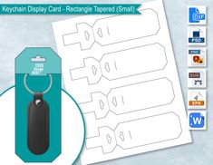 the keychain card - rectangle tapered small is shown with an empty tag