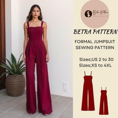 Formal Jumpsuit Sewing Pattern,Palazzo Leg Jumpsuit,Dungaree Pattern,Overalls Pattern, available as an instant download (pdf) sewing pattern bundle with a range of size options , including plus sizes ⭐US Sizes: 2, 4, 6, 8, 10, 12, 14, 16, 18, 20, 22, 24, 26, 28, 30 ⭐Standard Sizes: XS, S, M, L, XL, 2XL, 3XL, 4XL ⭐These patterns are suitable for A4, A0, and US Letter size papers. ⭐Once your payment is processed, you will automatically receive download links for the pattern files. Please note that Womens Jumpsuit Pattern, Jumpsuit Patterns, Pattern Overalls, Dungaree Pattern, Jumpsuit Sewing Pattern, Overalls Pattern, Jumpsuit Sewing, Jumpsuit Pattern Sewing, Formal Jumpsuit