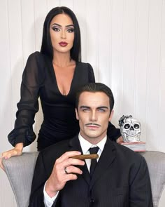 Mortisha And Gomez Halloween Costume, Morticia And Wednesday Costumes, Morticia Addams 2022, Adam’s Family Morticia, Mortician And Gomez Costume, Mortisha And Gomez Costume, Halloween Spooky Costumes, Morticia Addams Halloween, Gomez Addams Makeup