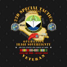 the official emblem for iraq's special forces is displayed on a black background in this image