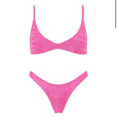 Maia- Caplia Bikini Set Top- Small Bottom- Medium (Fits Like A Small) Brand New- Tags Attached I Purchased And It Didn’t Fit, Returning It Would Have Cost More Than The Actual Bikini Swim Fits, Preppy Swimsuit, Hot Pink Swimsuit, Swimwear Aesthetic, Triangle Bathing Suit, 15 Birthday, Summer 25, Triangle Swimsuit, One Piece Clothing