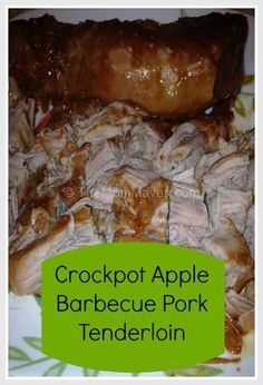 crockpot apple barbecue pork tenderion on a plate