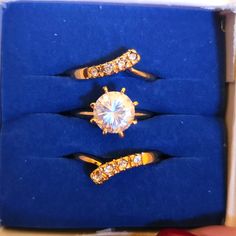 This Is An Avon Exclusive--Ring Set, Size 5, Solitare With 2 Jacket Rings. Brand New In Box. As A Former Avon Rep, I Know That Quality Of Avon Jewelry. Rings Brand, Avon Rings, Avon Rep, Avon Jewelry, Box Color, Womens Jewelry Rings, Solitaire Ring, Ring Set, Ring Sets