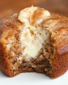 a close up of a muffin on a plate