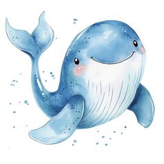 Whale Illustration Cute, Whale Images, Whale Clipart, Ocean Clipart, Whale Illustration, Baby Whale, Watercolor Whale, Whale Design, Whale Art