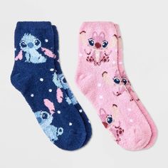 Keep your. feet snug and comfy with these 2-Pack Lilo & Stitch Cozy Ankle Socks. These ankle socks are made from midweight fabric with spandex for cozy and stretchy comfort. This pack includes two printed pairs of socks — one in navy featuring a Stitch graphic and the other in Pink with an Angel graphic — for cute style. Angel Graphic, Graphic Socks, Adidas Socks, Sock Packs, Stitch Christmas, Cozy Socks, Lilo Stitch, Cute Socks, Cute Style