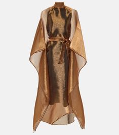 Mirage crêpe kaftan in brown - Taller Marmo | Mytheresa Egyptian Inspired Fashion, Taller Marmo, Copper Dress, Mcqueen Dress, Designer Evening Gowns, Mood Board Fashion, Abaya Fashion, Ladies Dress Design, Looks Style