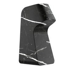 a black and white marble chair on a white background