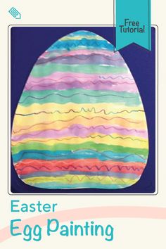 an easter egg painted in rainbow colors