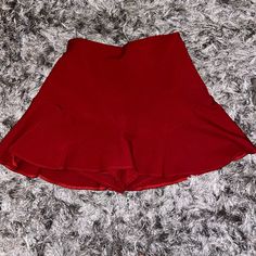 Has Shorts Attached As Well As A Side Zipper Enclosure Black Ruffle Mini Skirt, Red Skater Skirt, Leather Skater Skirts, White Skater Skirt, Red Pleated Skirt, Brocade Skirt, Leather Pleated Skirt, Flared Mini Skirt, Plaid Pleated Skirt