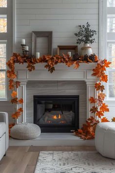 40 Simple Farmhouse Fall Mantel Decor Inspirations for an Elegant Home Fireplace Fall Decorating Ideas, Fall Decor Inspiration