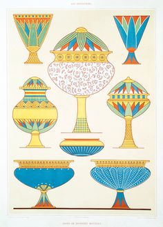 an image of vases with different designs on them