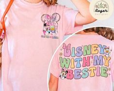 Get your order now: Peckshirt  Two-sided Minnie Daisy Disney Besties Shirt, Personalized Disney with my Bestie, Disney Girl Trip Shirt, WDW Disneyland Castle Best Friends - Print In Your Way Disney Besties, Daisy Disney, Disneyland Castle, Friend Shirt, Girl Trip, Girls Trip Shirts, My Bestie, Stylish Shirt, Mens Long Sleeve Tee