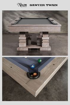 The contemporary farmhouse Nixon Billiards Huck Slate Pool Table is crafted with solid wood, genuine leather, and slate, making it the perfect addition to a kid friendly family game room or living space. Farmhouse Game Room, Dream Man Cave, Game Room Ideas, Family Game Room, Man Cave Design