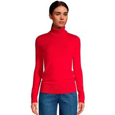 A luxurious wardrobe staple. This women's Lands' End turtleneck sweater is made with supersoft, lasting cashmere that gets soft the more that you wear it, making it a casual classic. A luxurious wardrobe staple. This women's Lands' End turtleneck sweater is made with supersoft, lasting cashmere that gets soft the more that you wear it, making it a casual classic. Soft, lush 2 ply cashmere Turtleneck Long sleeves Ribbed trimFIT & SIZING Falls to mid hipFABRIC & CARE Cashmere Hand wash or Chino Skirt, Jeans And Flats, Love Plus, Fitted Long Sleeve, Fitted Turtleneck, Turtleneck Shirt, Classic Cardigan, Long Sleeve Turtleneck, Mock Turtleneck