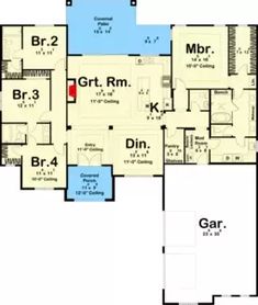 this is the first floor plan for these modern house plans, which are open concept