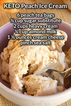 a bowl filled with ice cream on top of a table