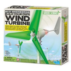 Harness the wind and convert it into energy by building your own turbine! Watch the Wind Turbine capture the wind's energy and turn it into light Kit will teach you how this vital renewable-energy technology works WHAT'S INCLUDED 1 wind turbine Ages: 8 years & up Requires empty 2 liter soda bottle & cross head screwdriver(not included) Imported Model no. 3018  Size: One Size. Color: Multicolor. Gender: unisex. Age Group: kids. Renewable Energy Technology, Virtual Reality Technology, Diy Solar, Energy Technology, Science Kits, Wind Power