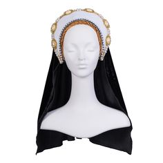 PRICES MAY VARY. Velvet cloth covered hat with artificial gemstone and pearls. Packing List: one tudor french hood Renaissance tudor crown headband victorian queen elizabeth tudor french hood ladies gable headdress anne boleyn cosplay costume elizabethan headdress coronet accessory Hand made product,may not perfect,this tudor style headpiece is suitable for anne boleyn cosplay,elizabeth cosplay,mary tudor costume etc tudor queen costume cosplay accessories Tudor French Hood Ladies Gable Headdres Elizabethan Headdress, Queen Elizabeth Tudor, Anne Boleyn Costume, French Hoods, Tudor Crown, Elizabeth Cosplay, Elizabeth Tudor, Aladdin Jr, Tudor Queen