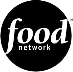 the food network logo is shown in black and white