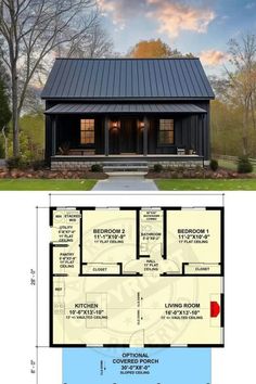 two story house plans with an open floor plan for the front and back of the house