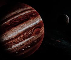 an artist's rendering of two planets in the solar system, with one being larger than the other