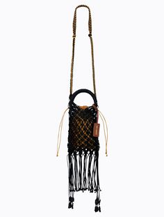 Paradiso Bag - Black – Poppy Lissiman US Summer Crossbody Macrame Bag, Summer Macrame Crossbody Bag, Black Woven Crossbody Bucket Bag, Black Woven Straw Crossbody Bag, Woven Pouch Hobo Bag For Daily Use, Macrame Crossbody Bag For Beach, Black Woven Bag For On-the-go, Crochet Tote Bag With Adjustable Strap, Brown Macrame Bags For Travel