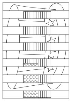 the american flag coloring page with stars and stripes on it, as well as an image of