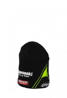 Kawasaki decorative beanie for champion Jonathan Rea. Black beanie portraying an elegant look thanks to the green and black details. The Kawasaki Racing Team logo is embroidered on the front, race number 66 is embroidered on the right and the Ninja logo is embroidered on the left. #JonathanRea #Kawasaki #beanie Green And Black, Umbrella