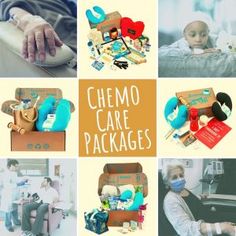 a collage of photos with the words chemo care packages