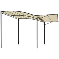 an outdoor canopy with the top open and two sides closed, on a white background