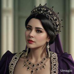 Kosem Sultan, Magnificent Century, Princess Aesthetic, Crown Jewels, Sapphire Jewelry, Hair Looks, Sapphire, Crown