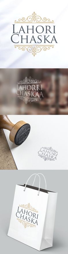 the logo for lahora chaska is shown on top of a white paper bag