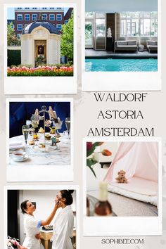 a collage of photos with the words waldort asterda amsterdam