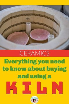 an advertisement for ceramics with two pink plates in it