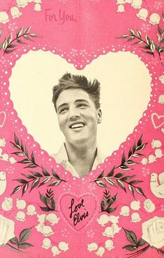 an old valentine's day card with a man smiling