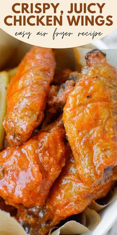 crispy juicy chicken wings are an easy and delicious appetizer for any family