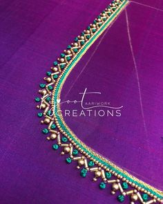 Back Neck Aari Work Designs For Blouses, Simple Aari Back Neck Design, Blouse Work Designs Simple, New Aari Work Blouse Designs, Simple Thread Work Blouse Designs, Simple Embroidery Designs Blouse, Simple Aari Work Blouse Design, Basic Blouse Designs, Magam Work Designs