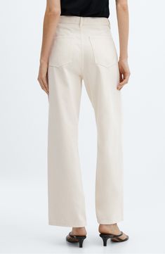 These high-waist jeans are perfect for casual days with their nonstretch-denim construction, full-length wide legs and cool neutral wash. 30" inseam (size 36) Zip fly with button closure Front scoop pockets; back patch pockets 100% cotton Machine wash, line dry Imported High Waist Wide Leg Jeans, Waist Jeans, Wide Legs, Light Beige, Wide Leg Jeans, High Waist Jeans, Leg Jeans, Full Length, High Waist